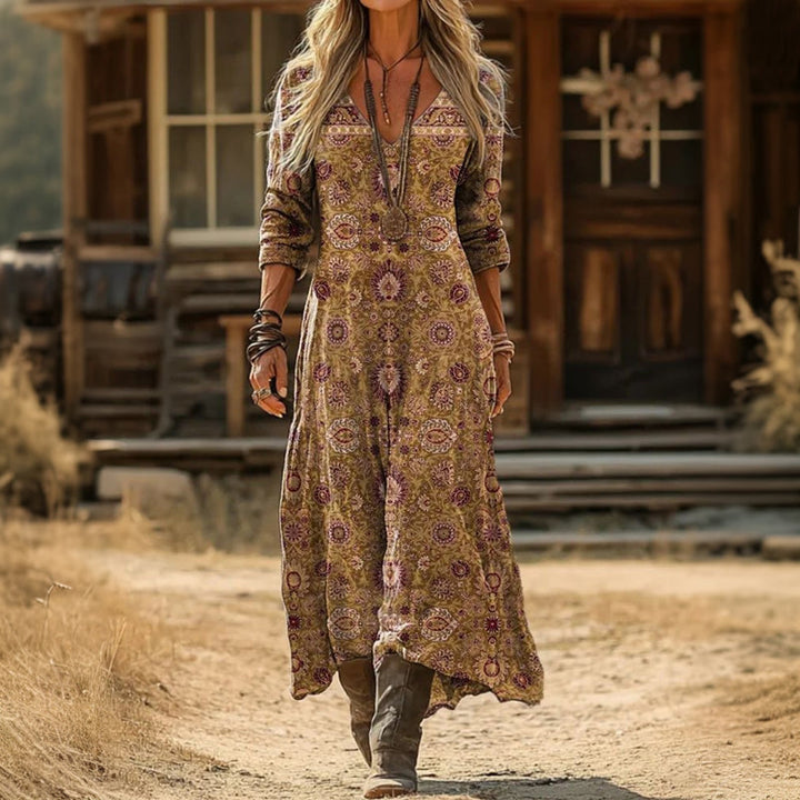 Violet - Casual Long Sleeve Dress Inspired by Vintage