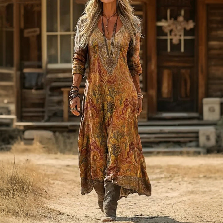 Alyssa - Casual Long Sleeve Dress with Vintage Inspiration