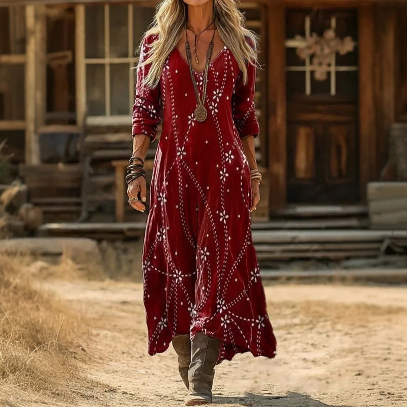 Millie - Long Sleeve Casual Dress with Vintage Inspiration