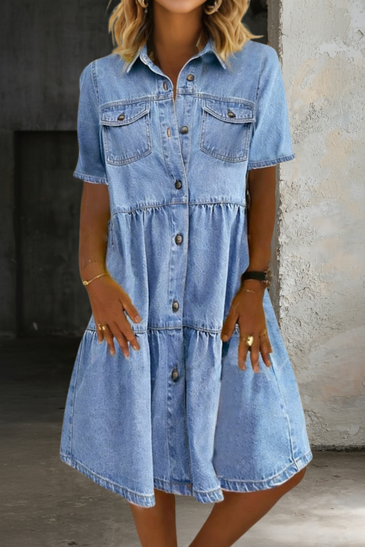 Jillian - Casual Elegant Denim Dress