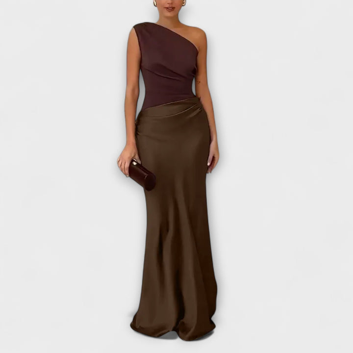 Natalie - Asymmetrical Satin Dress
