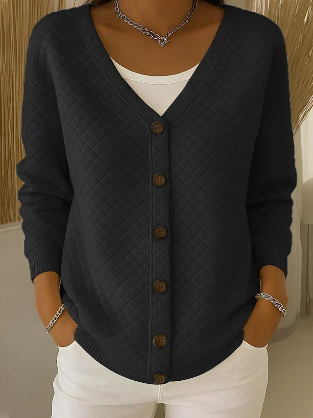 Rosemary | Diamond Quilted Button Cardigan