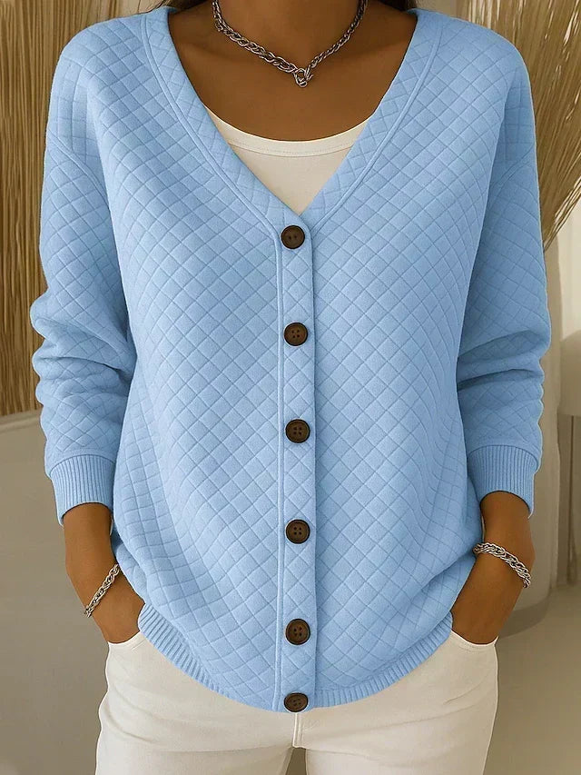 Rosemary | Diamond Quilted Button Cardigan
