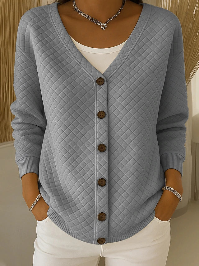 Rosemary | Diamond Quilted Button Cardigan