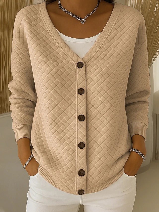 Rosemary | Diamond Quilted Button Cardigan