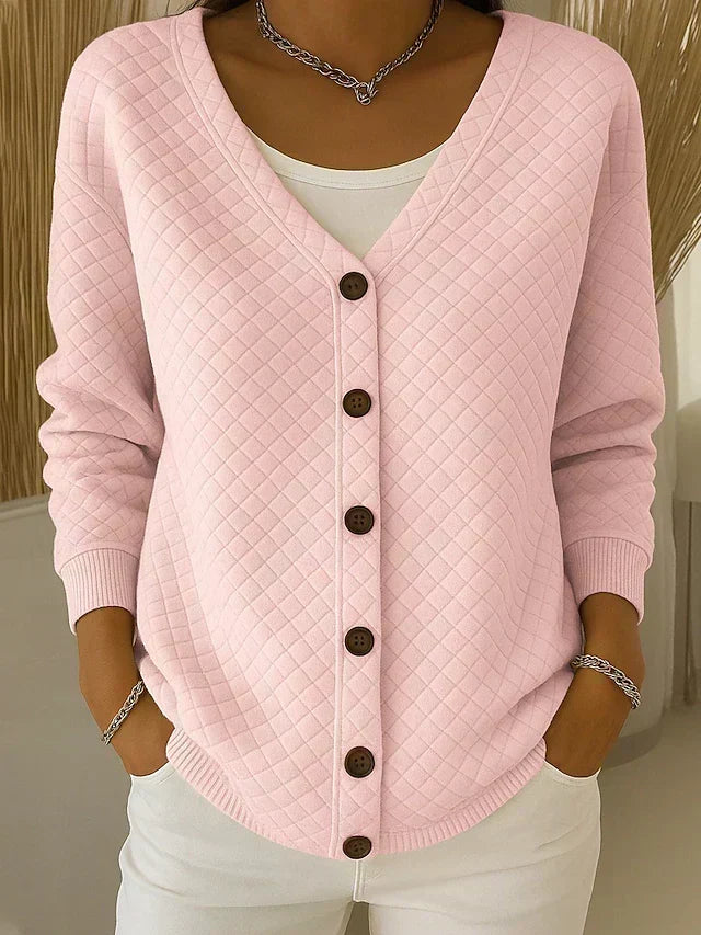 Rosemary | Diamond Quilted Button Cardigan