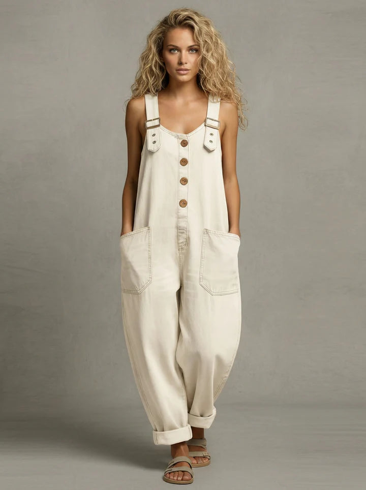 Ashley - Stylish Denim Jumpsuit With Pockets