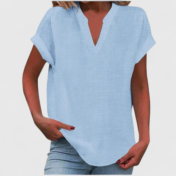 Luna - Comfortable V-Neck Blouse