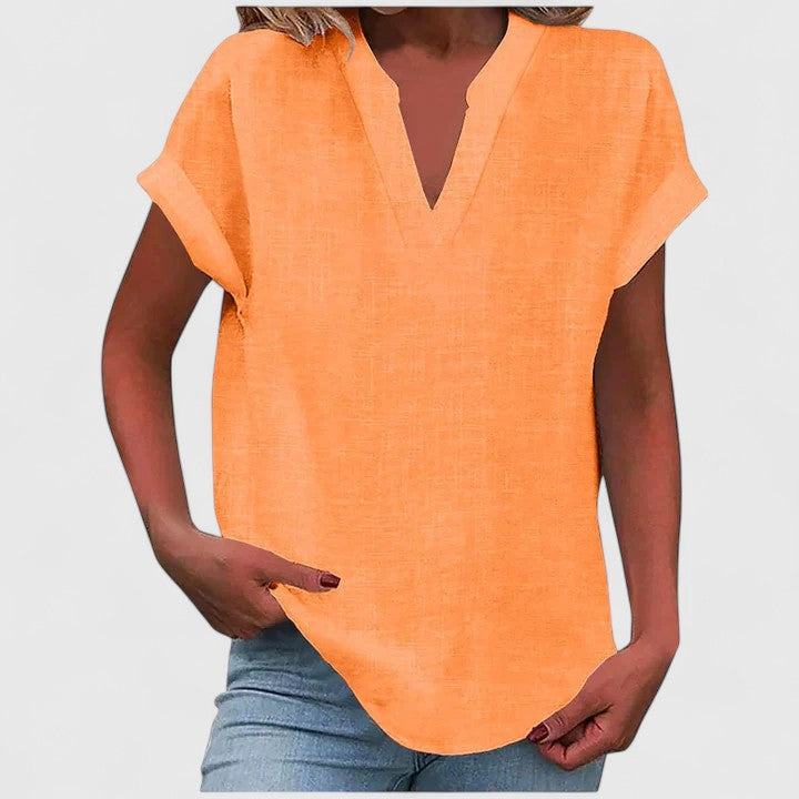 Luna - Comfortable V-Neck Blouse