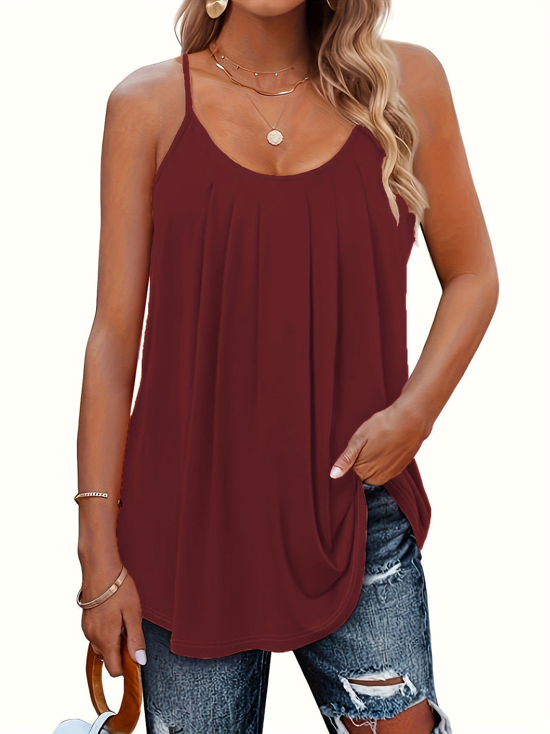 JANINE - Women Lightweight Spaghetti Strap Fit Summer Top