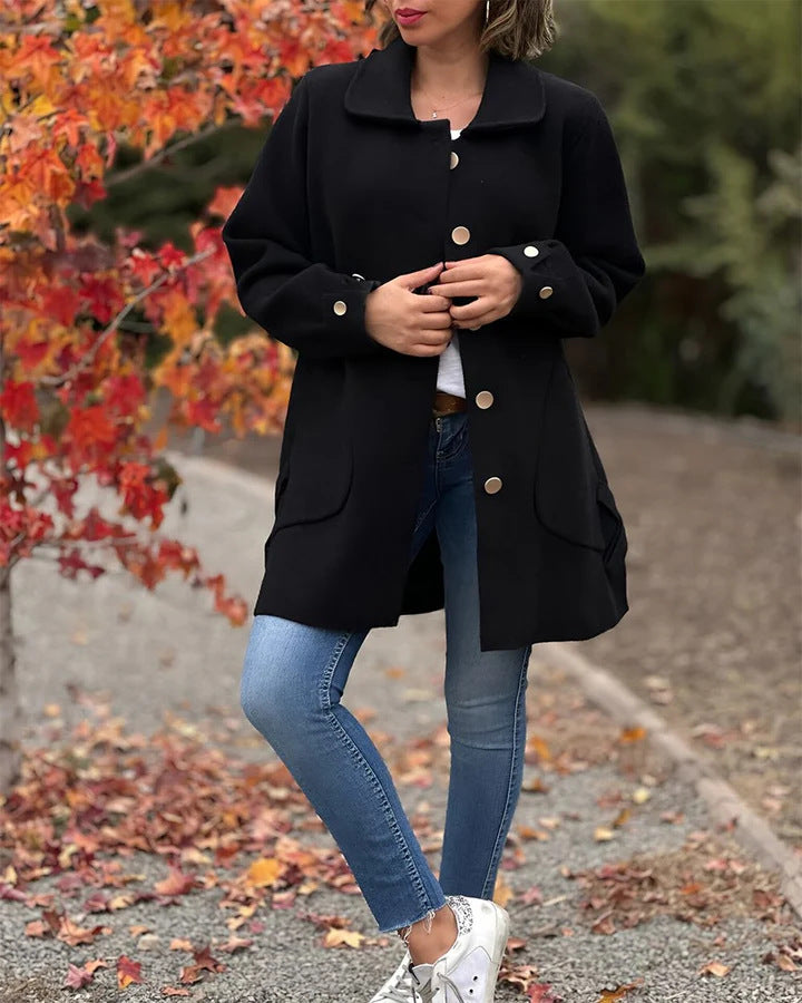 Andrea - Classic Button-Down Oversized Coat
