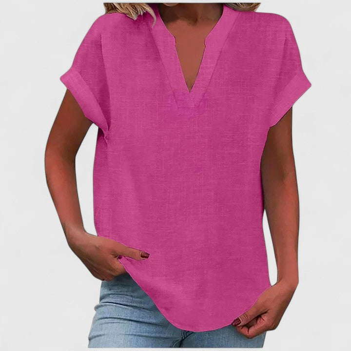 Luna - Comfortable V-Neck Blouse
