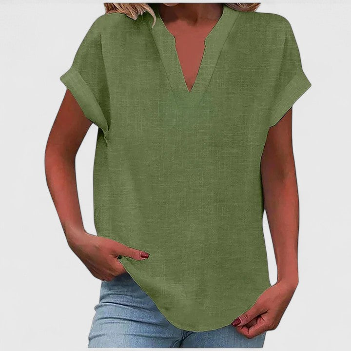 Luna - Comfortable V-Neck Blouse