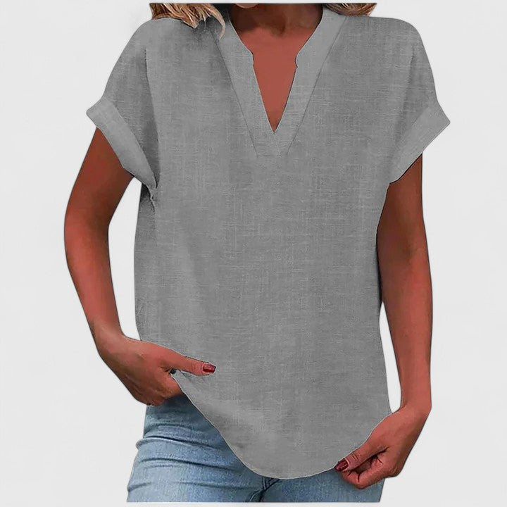 Luna - Comfortable V-Neck Blouse