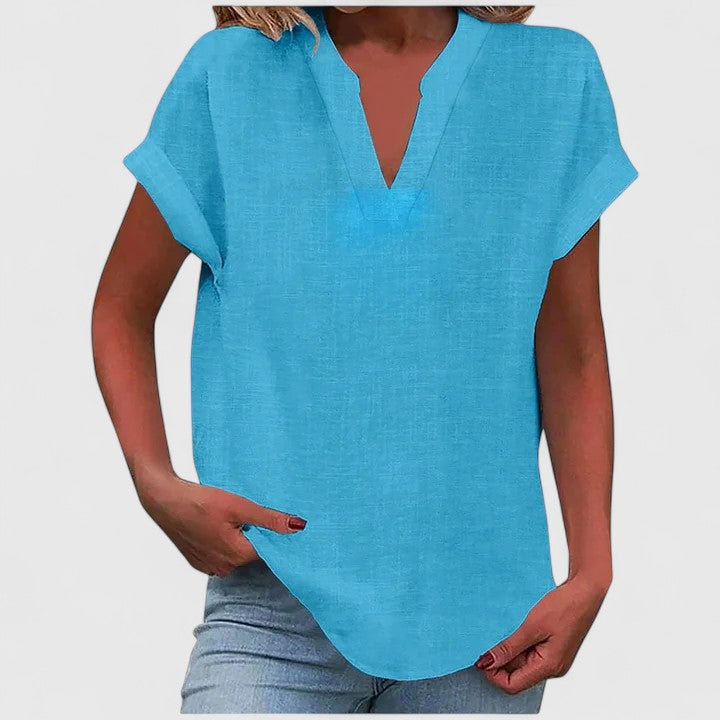 Luna - Comfortable V-Neck Blouse