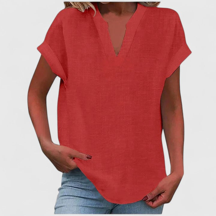 Luna - Comfortable V-Neck Blouse