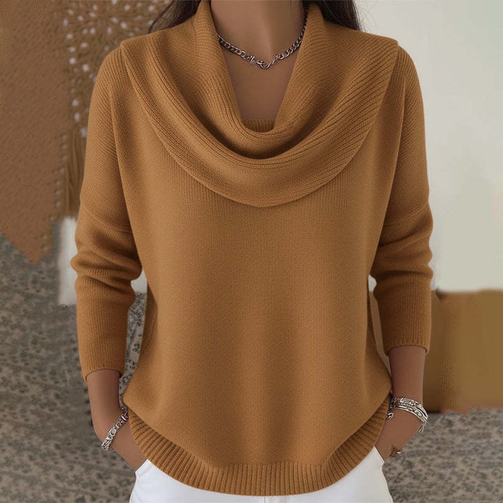 Vivian | Draped Cowl Neck Sweater