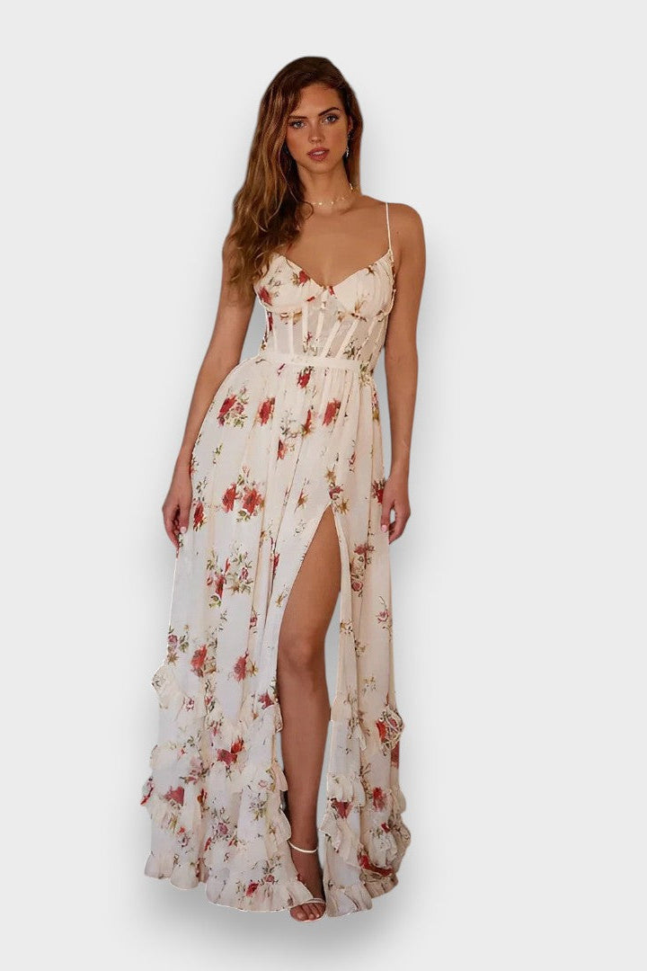Keira - Floral Pattern Midi Dress