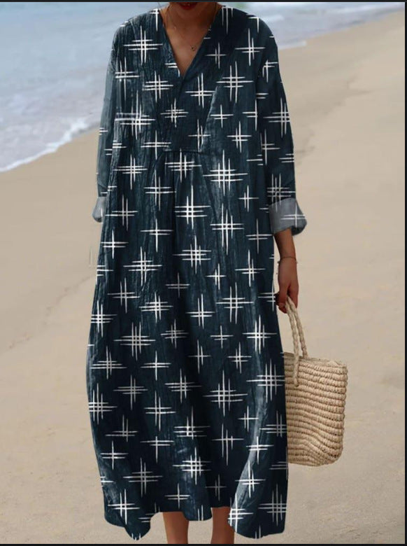 Lillian - Bohemian Dress with Star Print
