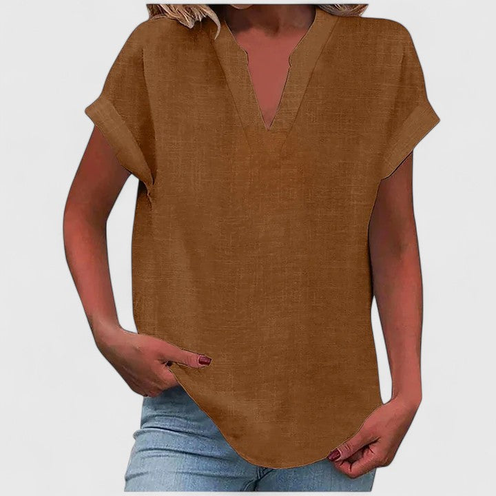 Luna - Comfortable V-Neck Blouse