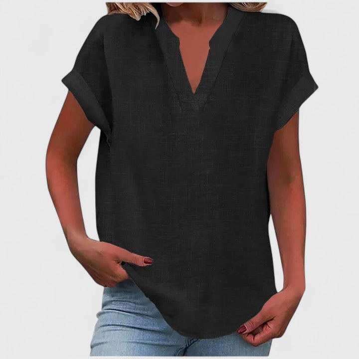Luna - Comfortable V-Neck Blouse