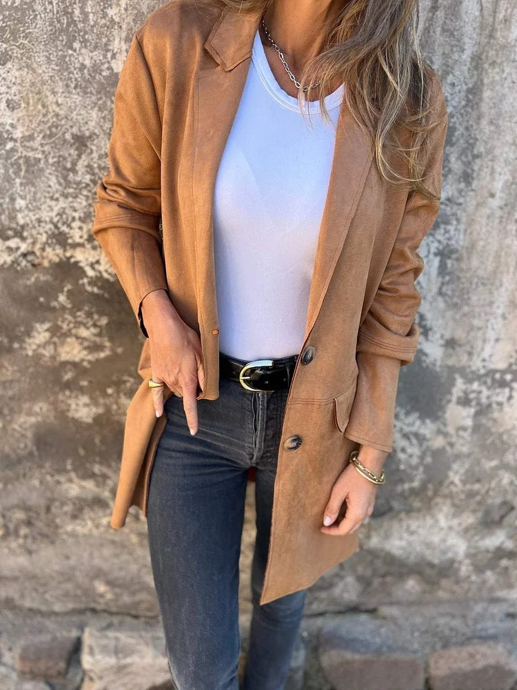 Marley - Long Suede-Look Coat
