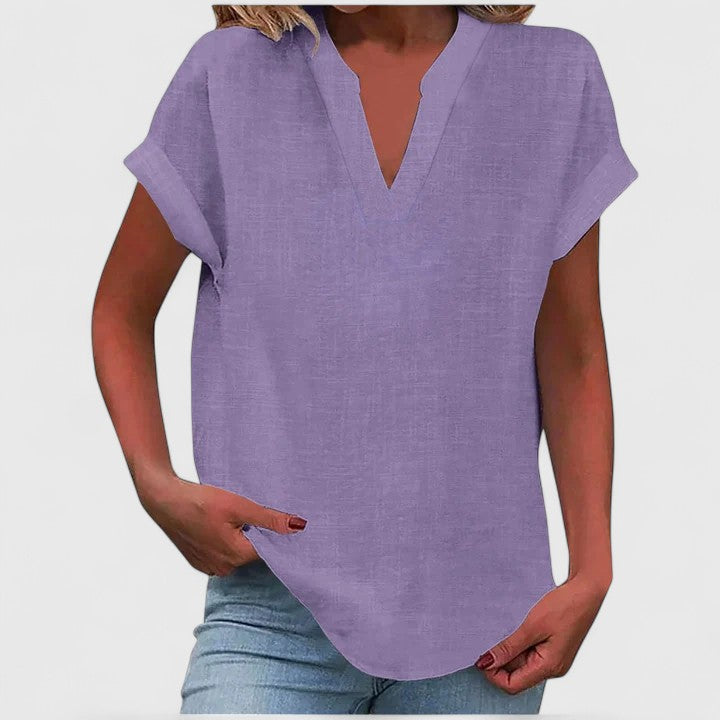Luna - Comfortable V-Neck Blouse