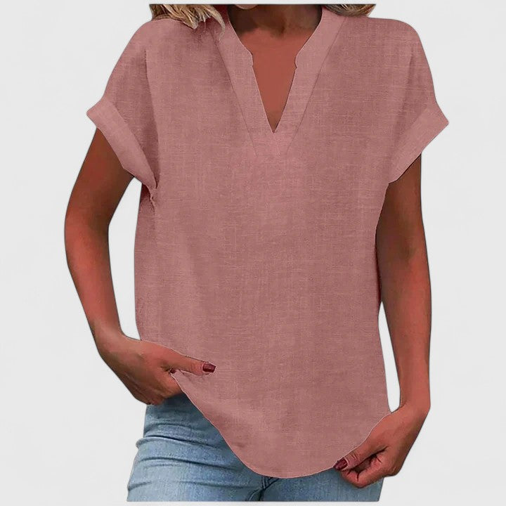 Luna - Comfortable V-Neck Blouse