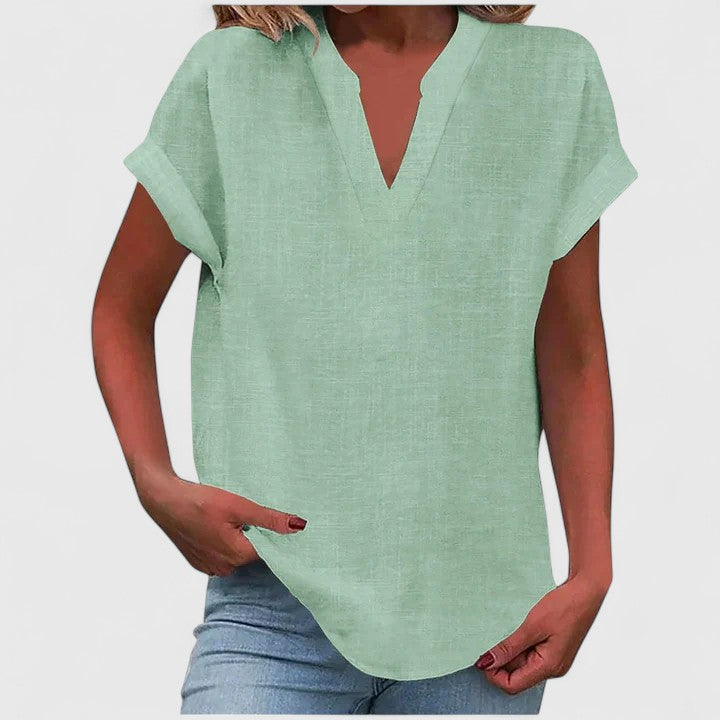 Luna - Comfortable V-Neck Blouse