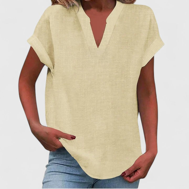 Luna - Comfortable V-Neck Blouse
