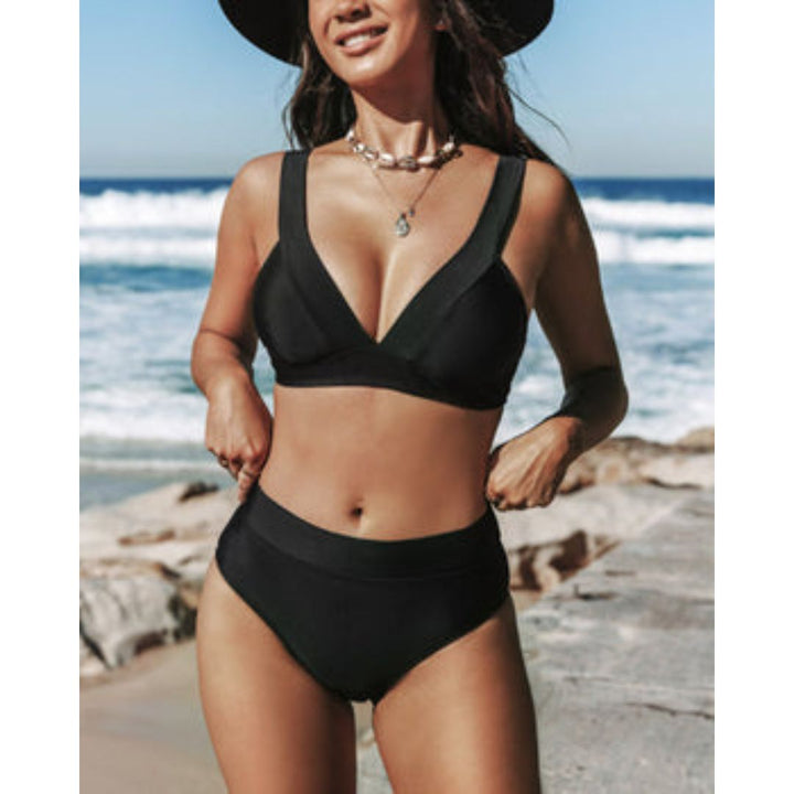 Veronica - High-Waisted Solid Swimsuit