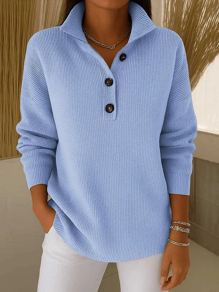 Eleanor | V-Neck Polo Collar Sweater
