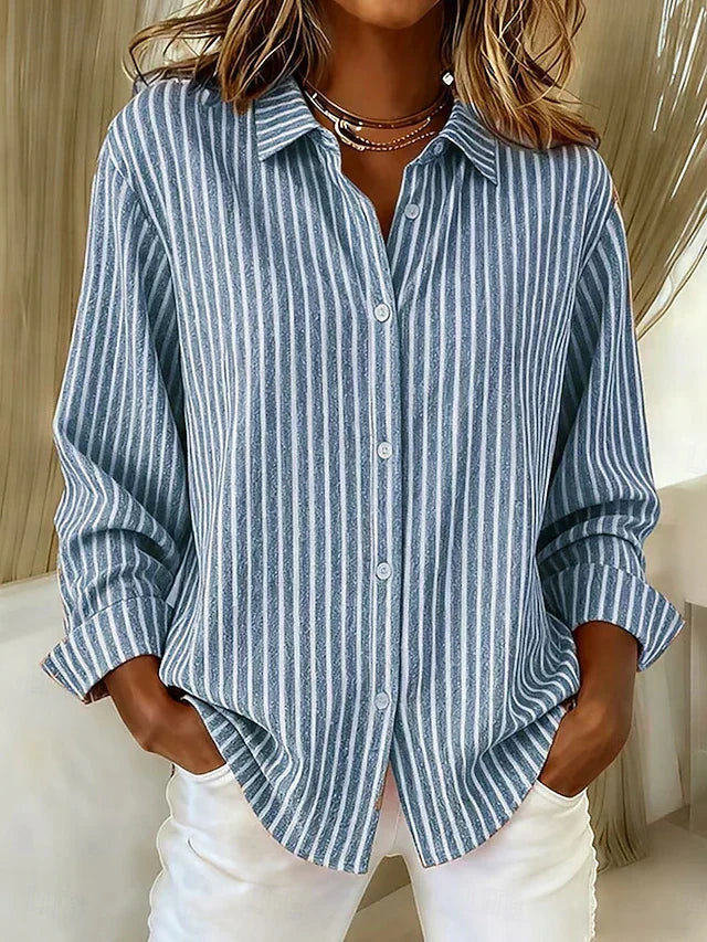 Deborah | Striped Button-Front Shirt