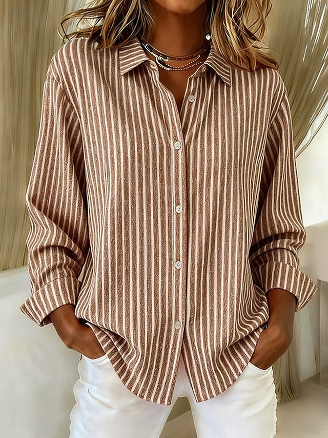 Deborah | Striped Button-Front Shirt