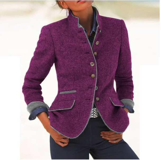 Valéria - Elegant High Neck Cardigan