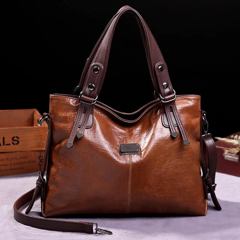 Leah - Women Refined Soft Leather Tote Bag