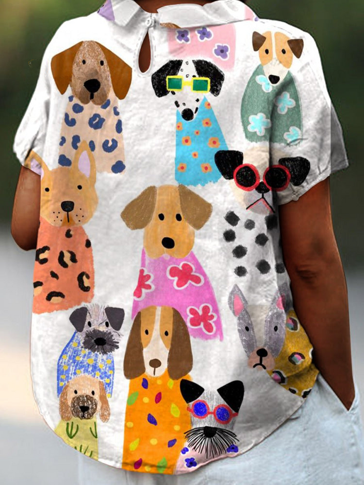 Aubrey - Dog Print Blouse