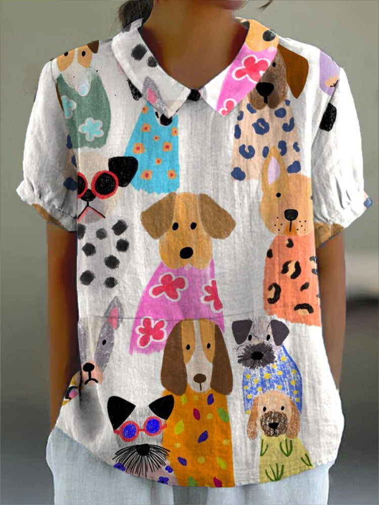 Aubrey - Dog Print Blouse