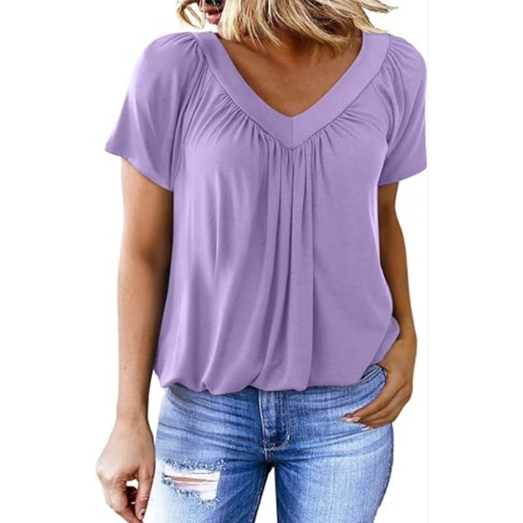 AMARA - Women Casual V-Neck Top