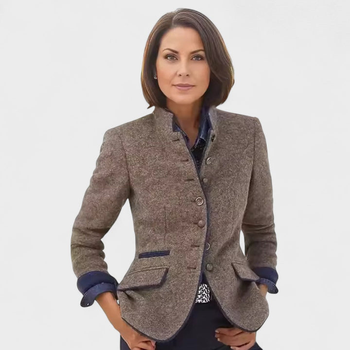 Valéria - Elegant High Neck Cardigan