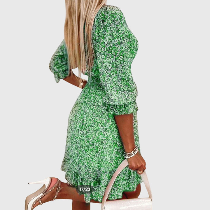 Stephanie - Floral Puff Sleeve Dress