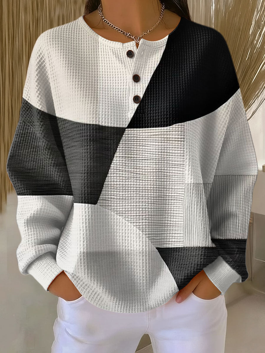 Margaret | Color-Block Waffle Knit Sweater