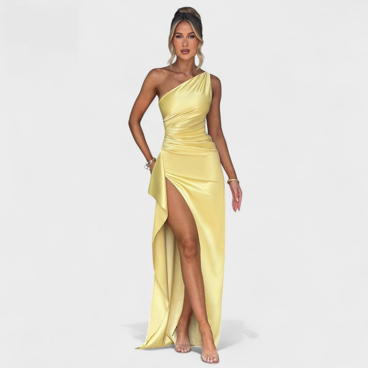 Zoey - Asymmetrical Satin Dress