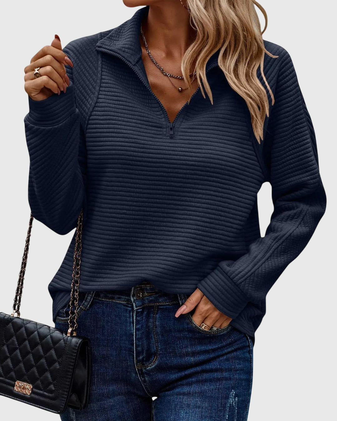 Naomi - Elegant Sweater with Zipper