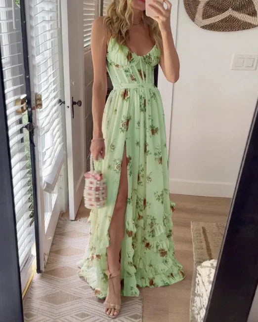 Keira - Floral Pattern Midi Dress