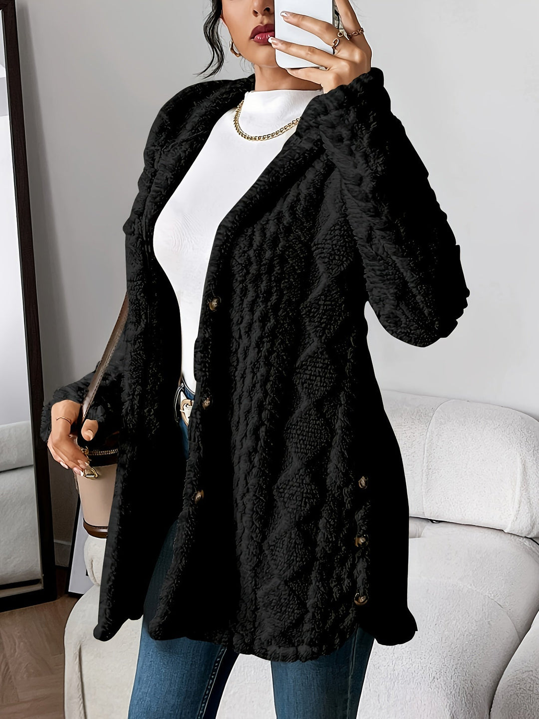 Sara - Fleece Hooded Coat