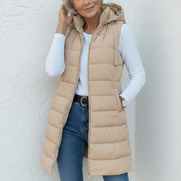 NINA - Casual Sleeveless Hood Long Puffer Vest