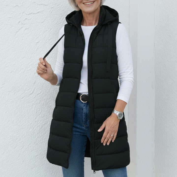 NINA - Casual Sleeveless Hood Long Puffer Vest
