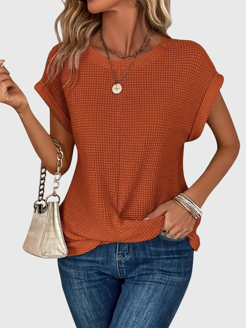 Grace - Elegant Blouse with Crew Neck
