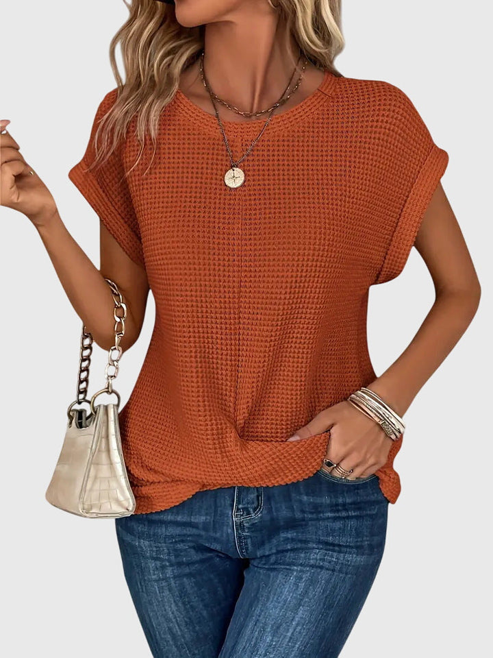 Grace - Elegant Blouse with Crew Neck